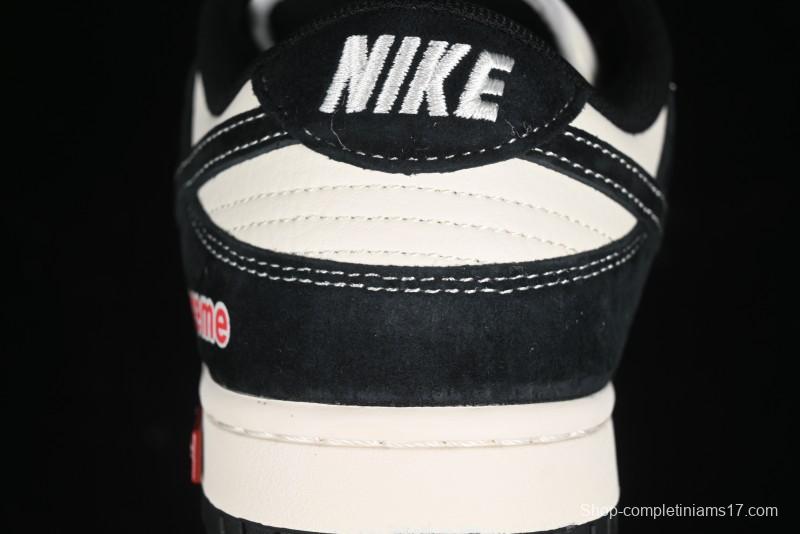 Nike SB Dunk Low SUP Collaboration - Black White Black Swoosh Anniversary Custom Low-Top Casual Skate Shoes - MM1089-020
