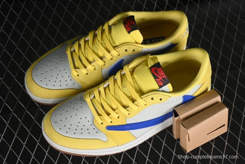 Nike Travis Scott x Air Jordan 1 Low OG AJ1 Collaboration Shoes with Reverse Swoosh - DZ4137-700