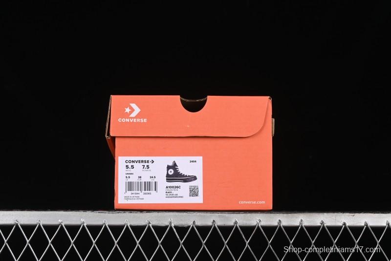 Converse Chuck 1970s High Top Canvas Shoes in Black Lace Punk Style - A10026C