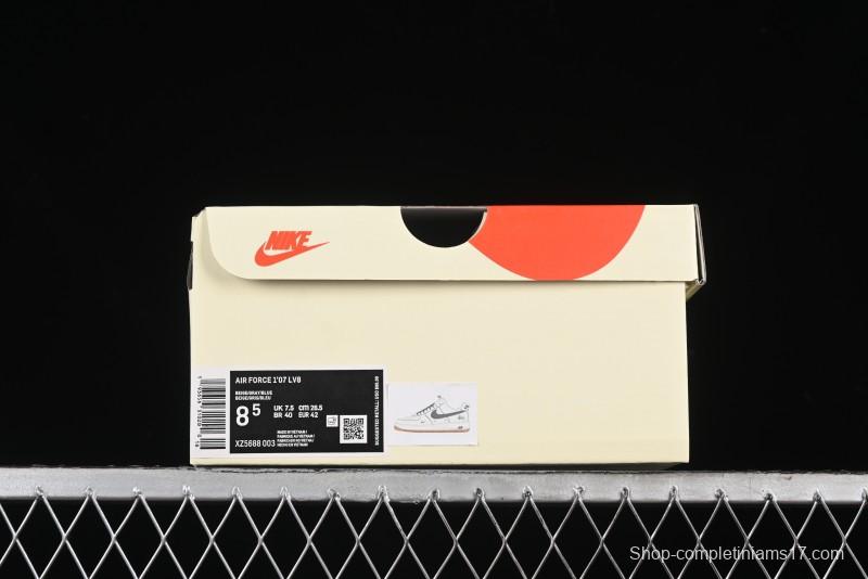 Nike Air Force 1 '07 Low Stussy Collaboration - Light Bone Gum Sole Casual Sneakers - XZ5688-003