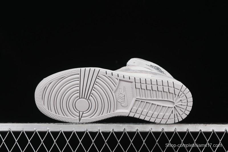 Nike Air Jordan 1 Mid AJ1 Basketball Shoes White Grey - FQ7720-002
