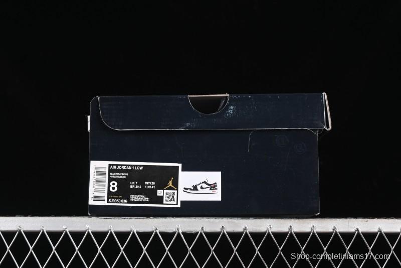 Nike Air Jordan 1 Low AJ1 Dior Collaboration - White Black Red Label Retro Basketball Shoes - SJ9950-036