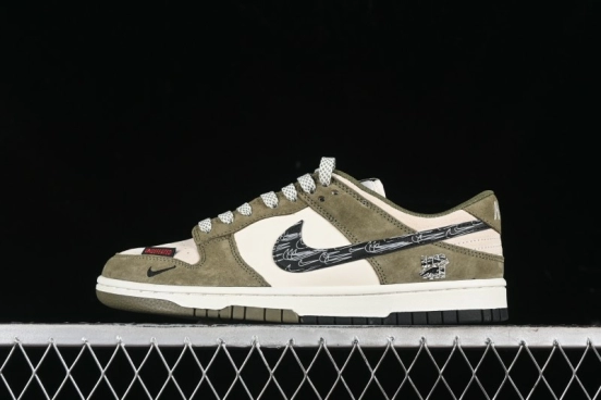 Nike SB Dunk Low UN Phantom Military Green Black Swoosh Anniversary Custom Low-Top Casual Skate Shoes - DJ2024-037