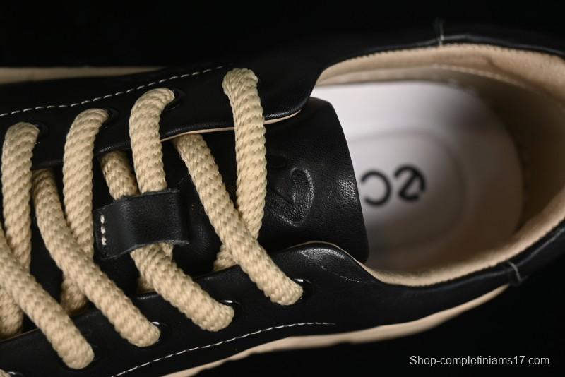 Ecco Street Light Series Autumn Height-Increasing Round-Toe Versatile Casual White Sneakers - 63311901001