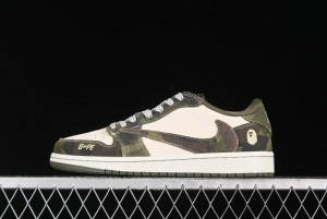 Nike Air Jordan 1 Low OG SP Travis Scott x Fragment Design Collaboration Sneakers - CH6336-014