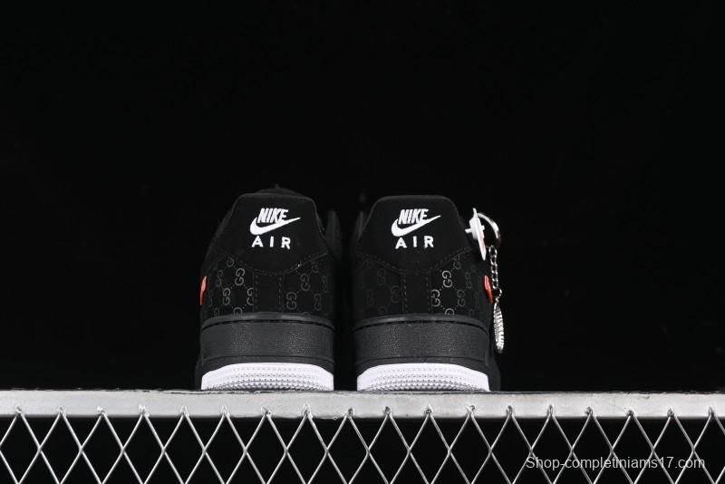 Nike Air Force 1 '07 Low Gucci Bear Collaboration - Midnight Black Low-Top Casual Sneakers - KK1988-007
