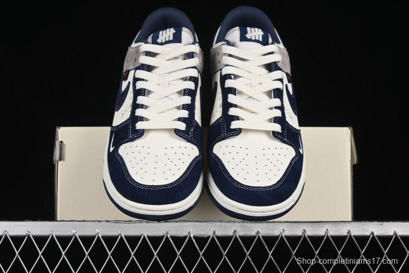 Nike SB Dunk Low UN Collaboration - Splatter Navy Swoosh Anniversary Custom Low-Top Casual Skate Shoes - DJ2024-041