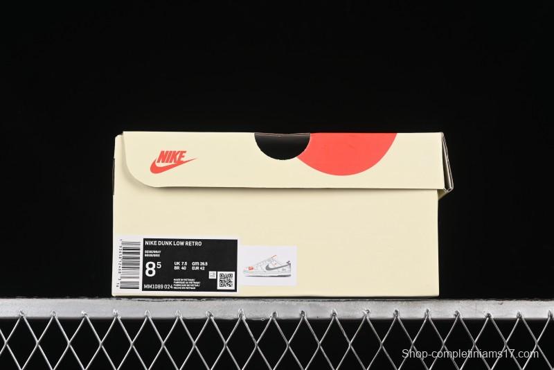 Nike SB Dunk Low Stussy Collaboration Patch Grey White Dark Grey Swoosh Anniversary Custom Low-Top Casual Skate Shoes - MM1089-024