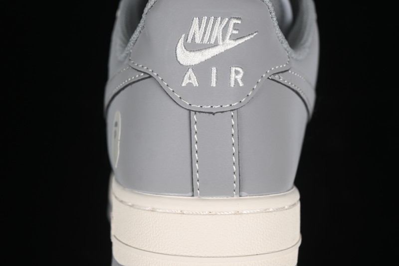 Nike Air Force 1 '07 Low Bape Collaboration - Off White Grey Low Top Casual Sneakers - BB6566-207