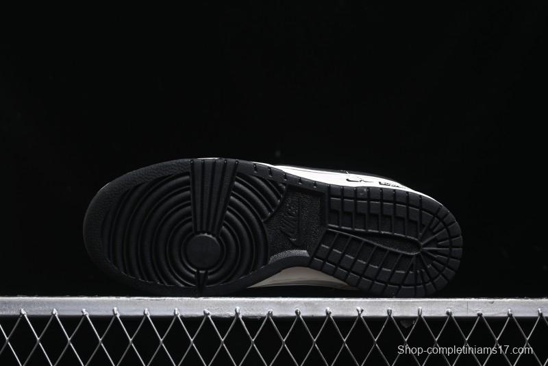 Nike SB Dunk Low Supreme Collaboration - Black Stitch Mini Swoosh Custom Low-Top Casual Skate Shoes - XX3186-302