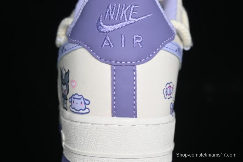 Nike Air Force 1 Low Kuromi Casual Sneakers with Lace-Up Design - BD7701-220