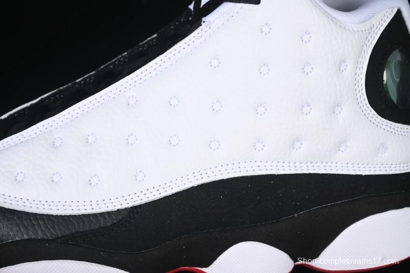 Nike Air Jordan 13 Retro Basketball Shoes in Black/White - 414571-104