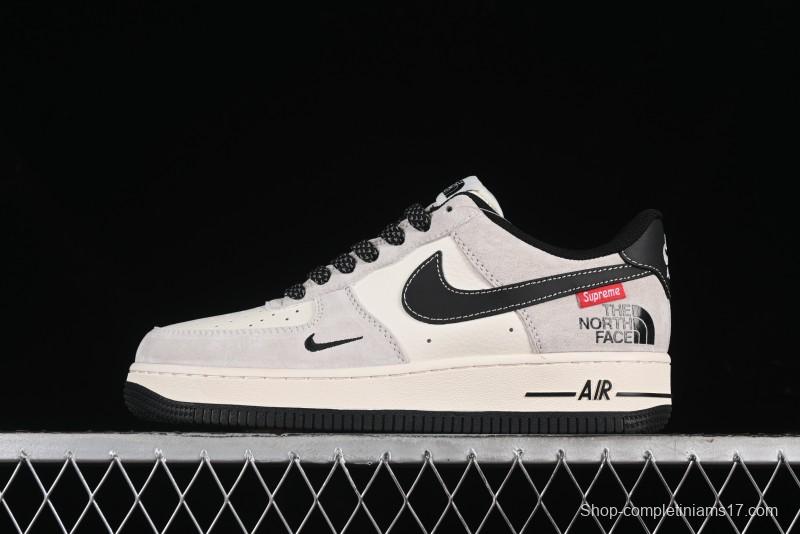 Nike Air Force 1 '07 Low Supreme Stussy Collaboration - Black Grey Red Label Low-Top Casual Sneakers - XZ6188-115