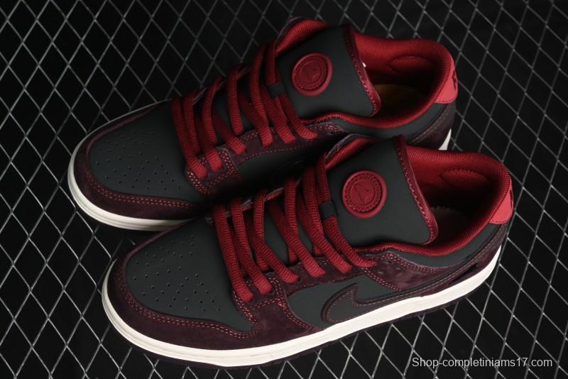 Nike SB Dunk Low Bordeaux Red Skate Shoes Collaboration with Riot Skateshop - FZ1289-200