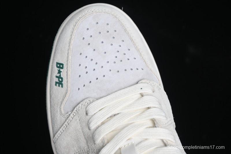 Nike Air Jordan 1 Low AJ1 Bape Collaboration - Full Pig Eight Green Grey Retro Basketball Shoes - DM9188-009