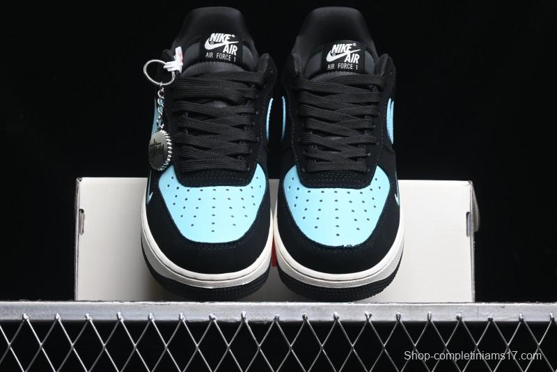 Nike Air Force 1 '07 Low Stussy Collaboration - Black Tiffany Low-Top Casual Sneakers - KK1988-030