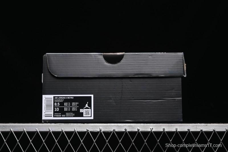 Nike Air Jordan 4 Retro Sneakers in Black, Blue and Neutral Grey - FV5029-003