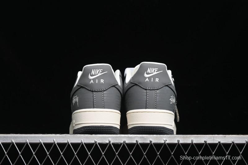 Nike Air Force 1 '07 Low Stussy Collaboration - Light Bone Shadow Low-Top Casual Sneakers - DF0180-008