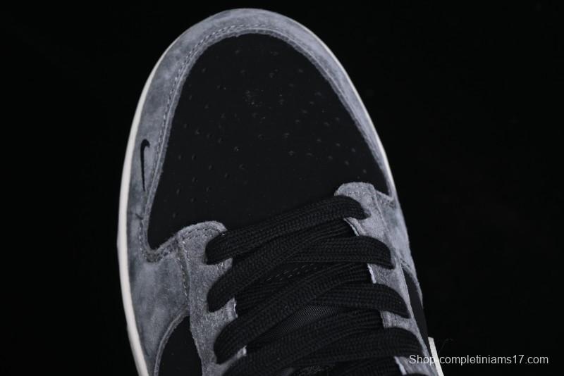 Nike SB Dunk Low Supreme Collaboration - Carbon Black Grey Pig Anniversary High-End Custom Low-Top Casual Skate Shoes - XX3186-206