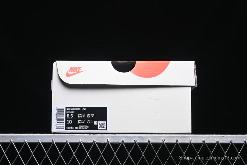 Nike Air Force 1 '07 Low Stussy Collaboration - Snake Green Low-Top Casual Sneakers - KK1988-028