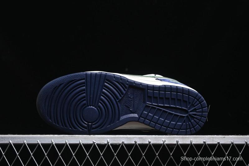 Nike SB Dunk Low Supreme Collaboration - Double Force Blue Lace-Up Anniversary High-End Custom Low-Top Casual Skate Shoes - XS1186-101