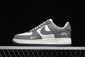 Nike Air Force 1 '07 Low Stussy Collaboration - Light Bone Shadow Low-Top Casual Sneakers - DF0180-008