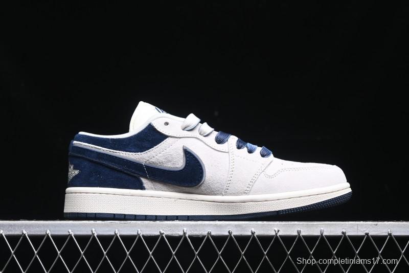Nike Air Jordan 1 Low OF Collaboration - Premium Custom Retro Basketball Shoes in Blue Grey - DM9188-003