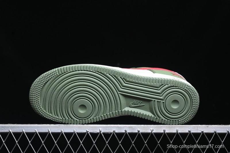 Nike Air Force 1 '07 Low Stussy Collaboration - Snake Green Low-Top Casual Sneakers - KK1988-028