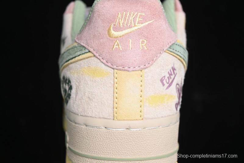 Nike Air Force 1 '07 Low Peach Trees Christmas Eve Limited Custom Casual Sneakers - CD1212-777