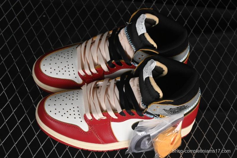 Nike Union x Air Jordan 1 Retro High Basketball Shoes with Chicago-Inspired Colorway - HV8563-600
