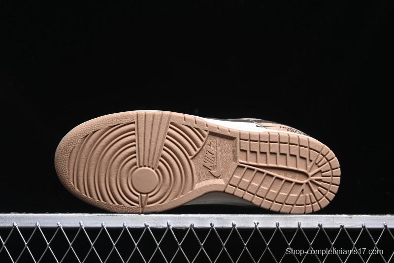 Nike SB Dunk Low The North Face Collaboration - Black White Brown Anniversary High-End Custom Low-Top Casual Skate Shoes - XS1086-004