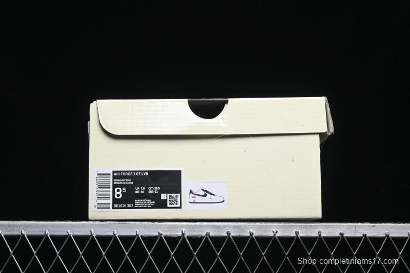 Nike Air Force 1 '07 Low Stone Island x Supreme Collaboration - Navy Blue & Off-White Low-Top Casual Sneakers - BB1616-302