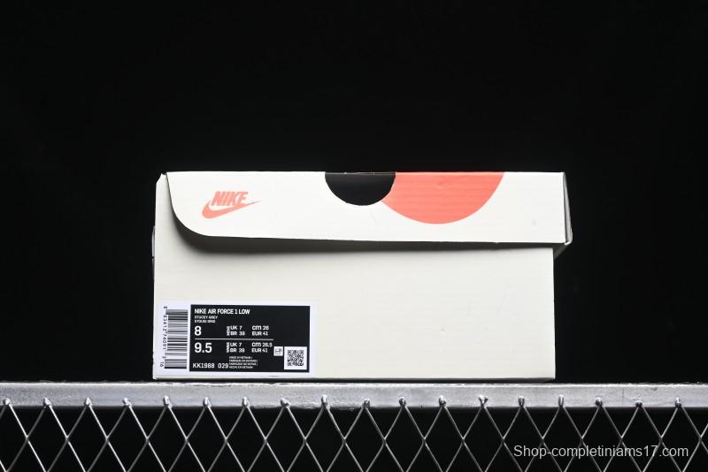 Nike Air Force 1 '07 Low Chrome Hearts Collaboration - Moss Green White Low-Top Casual Sneakers - KK1988-029