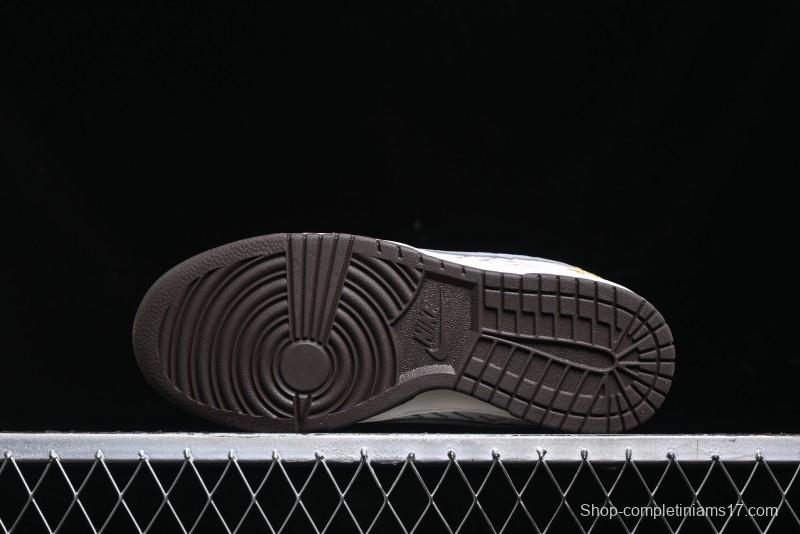 Nike SB Dunk Low Stussy Collaboration - Beige Grey Gold Embroidery Anniversary High-End Custom Low-Top Casual Skate Shoes - XS1086-001