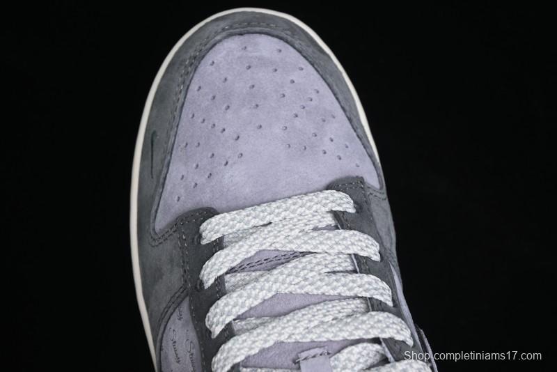 Nike SB Dunk Low Stussy Collaboration - Granite Grey Anniversary Custom Low-Top Casual Skate Shoes - XS1086-008