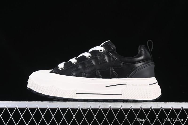 Shoot Brand Replay Black Plum Retro Comfort Leather Anti-Slip Platform Low-Top Casual Sneakers - AJD4