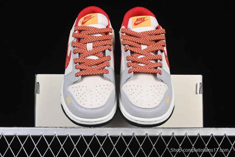 Nike SB Dunk Low Year of the Snake Series Monogram Red Swoosh Anniversary Custom Low-Top Casual Skate Shoes - DJ2024-081