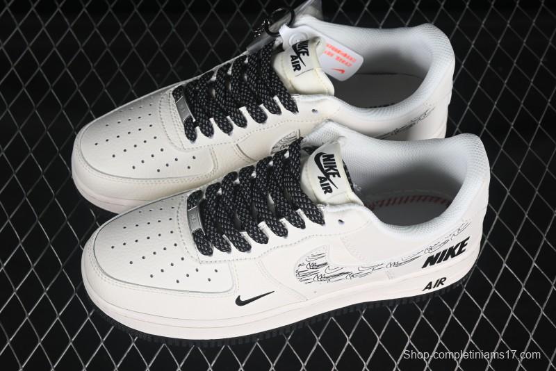 Nike Air Force 1 '07 Low Casual Sneakers with Multi-Swoosh Design - HH7518-046