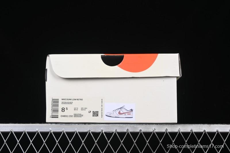 Nike SB Dunk Low Supreme Collaboration - Grey Pig Suede with Red Swoosh Anniversary Custom Edition Low-Top Casual Skate Shoes - CH8311-232