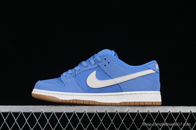 Nike SB Dunk Low Pro ISO Skateboarding Shoes in University Blue with White Swoosh - FJ1674-401