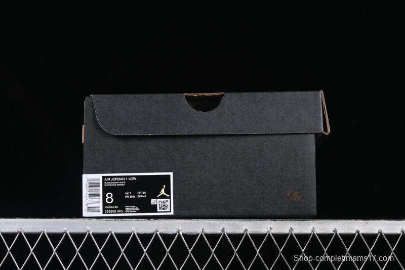 Nike Air Jordan 1 Low Retro Basketball Shoes in Black and White - 553558-043