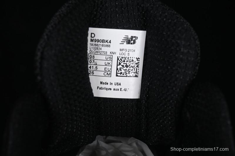 New Balance 990 Series Premium Retro Running Shoes with Carbon Fiber Midsole - M990BK4