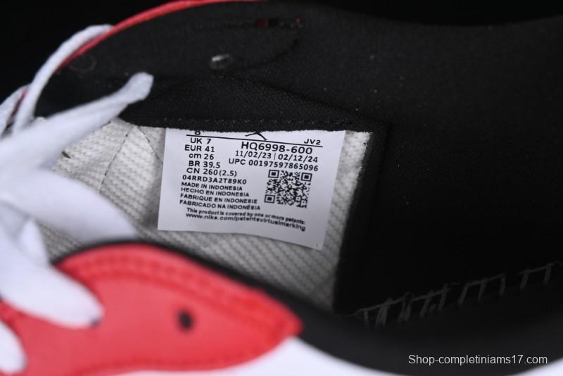 Nike Air Jordan 1 Low AJ1 White Red Black Hook Casual Sneakers - HQ6998-600