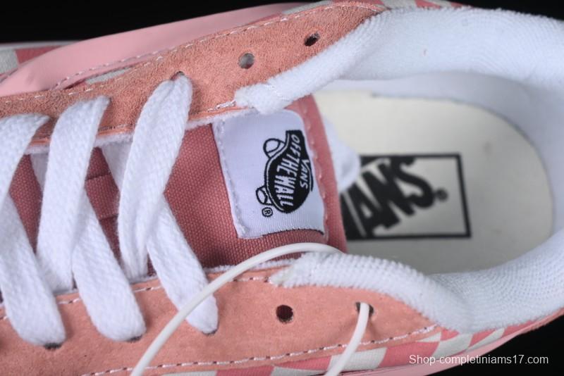Vans Knu Skool Low Top Comfortable Slip Resistant Wear Resistant Casual Sneakers in Pink Checker - VN0009QCREV