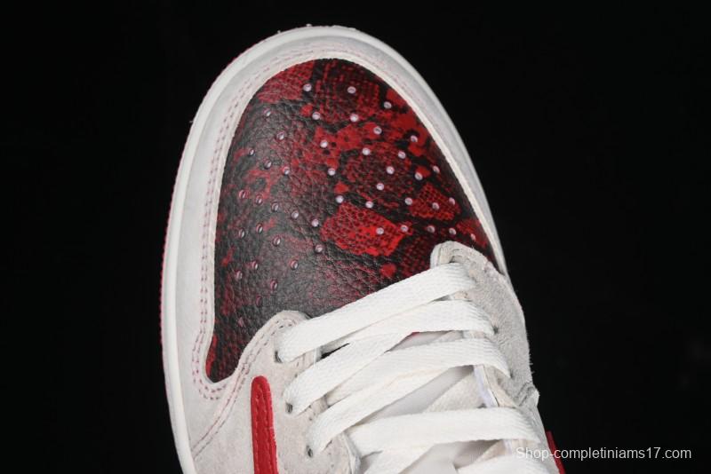 Nike Travis Scott x Fragment Design x Air Jordan 1 Low OG SP AJ1 Supreme Collaboration China Red Low-Top Casual Sneakers - DM7866-076