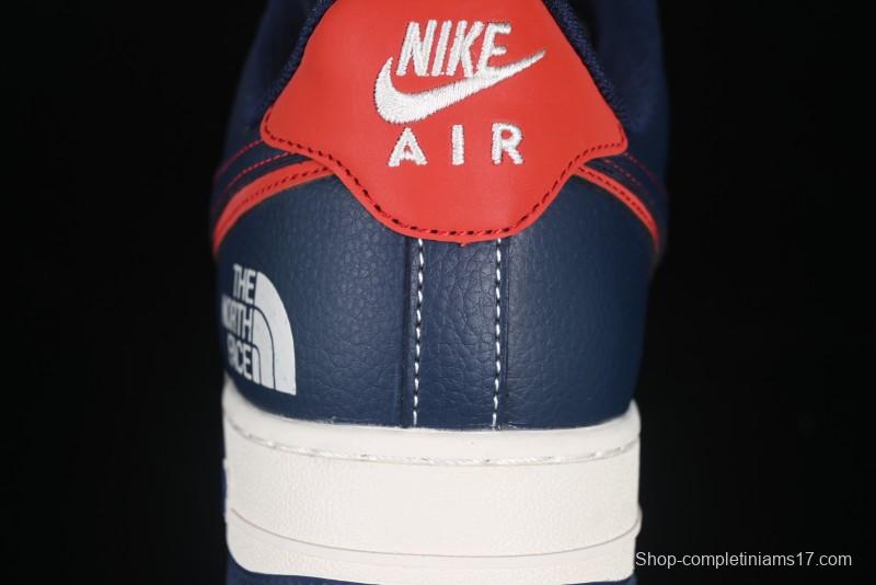 Nike Air Force 1 '07 Low The North Face Collaboration Blue Red Double Swoosh Casual Sneakers - XS1958-521