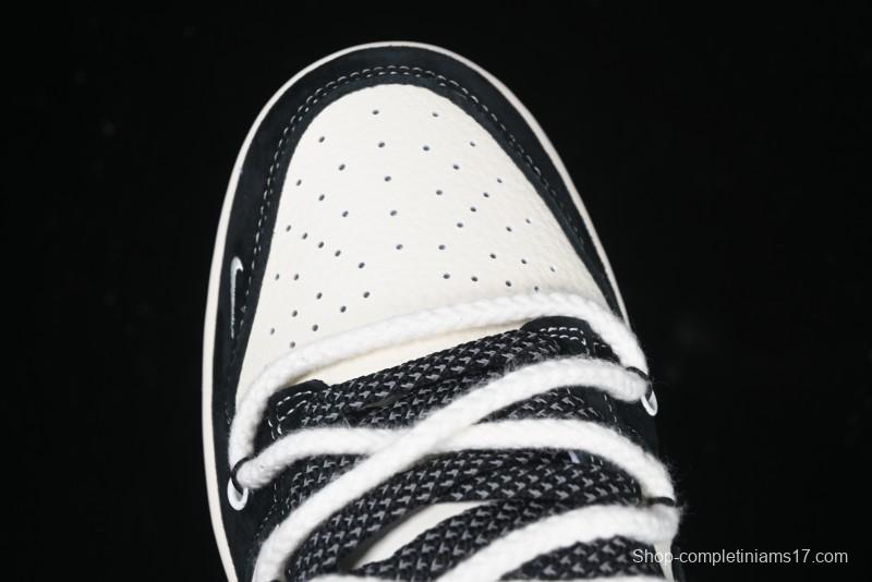 Nike SB Dunk Low Carhartt x Supreme Collaboration - Strap Black Hook Anniversary High-End Custom Low-Top Casual Skate Shoes - YX5066-237