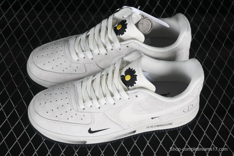 Nike Air Force 1 '07 Low Grey Pig Suede Graffiti Casual Sneakers - DF0188-035
