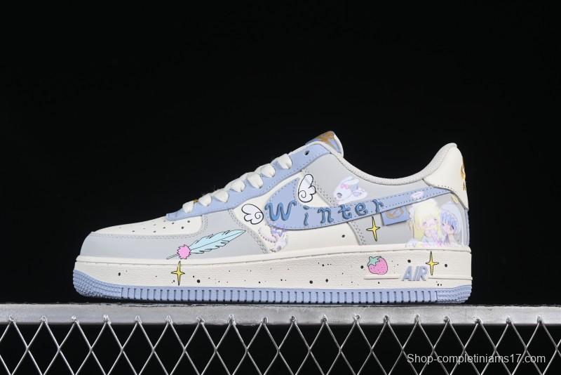 Nike Air Force 1'07 Low "Cherub" Anime Hand-Painted Doodle Low-Top Casual Sneakers - DB3301-711