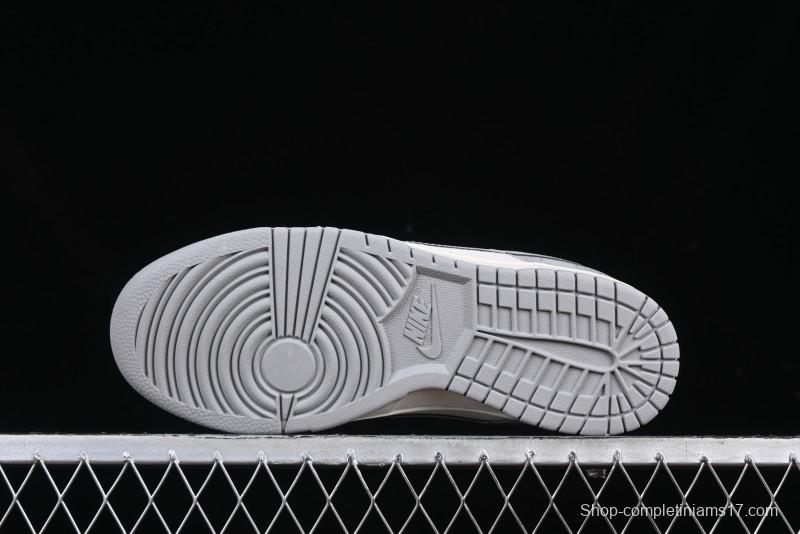 Nike SB Dunk Low Gucci Collaboration Dark Pattern Grey Swoosh Anniversary Custom Low-Top Casual Skate Shoes - DM6868-013